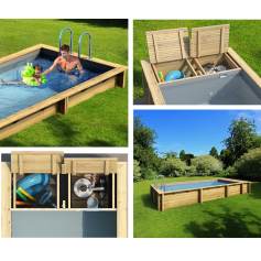 Piscina de madera Pooln Box 6,2x2,5, GR , Altura: 133