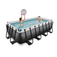 Piscine tubulaire rectangulaire Black Leather 400x200