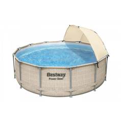 Piscine ronde Power Steel Bestway tubulaire 396  x 107 cm