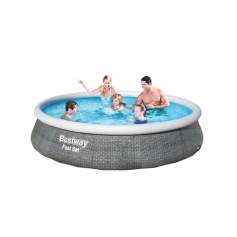 Piscine autoportante Bestway Fast Set rotin : Ronde