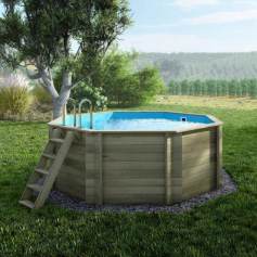 Piscine bois CORAL - ALTANKA - 3.25 m - H.1.18 m - sans dalle - Bleu clair - Atlanka