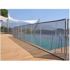 Clture piscine FILET BEETHOVEN noir + poteaux alu