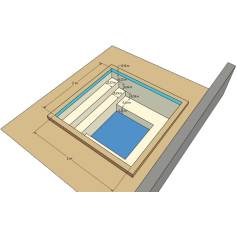 Kit de spa de hormign cuadrado Messina de 2x2 m