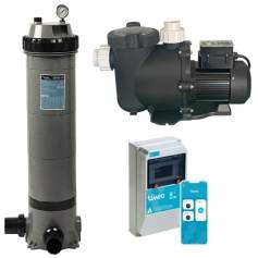 Kit filtration avec pompe vitesse variable + Filtre + Coffret TIMEO : 80 m3