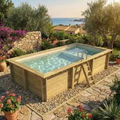 Piscine bois AQUA - ALTANKA avec plage immerg�e