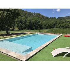 Borde de piscina de travertin 1 opcin: SILVER RUSTIC