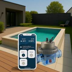 Piscina en kit conectada: 6 x 3 x 1,50 m Fondo plano