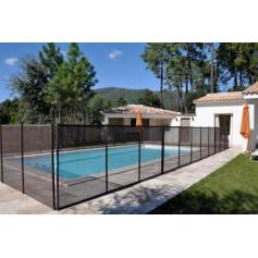 Clture piscine FILET BEETHOVEN noir + poteaux noirs 