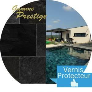 Liner piscine verni 85/100ème imprimé : Pierre de bali