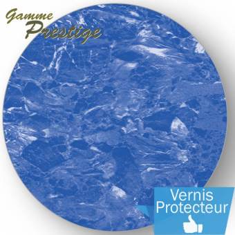 Liner piscine 75/100ème imprimé 2015 - marbré bleu vernis