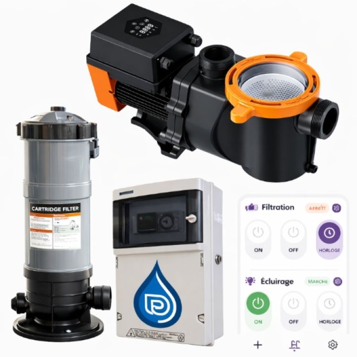 Kit de filtraci&oacute;n: ONDULINE 1.5 CV + Filtro de cartucho NETFLUX + Cofre TIMEO