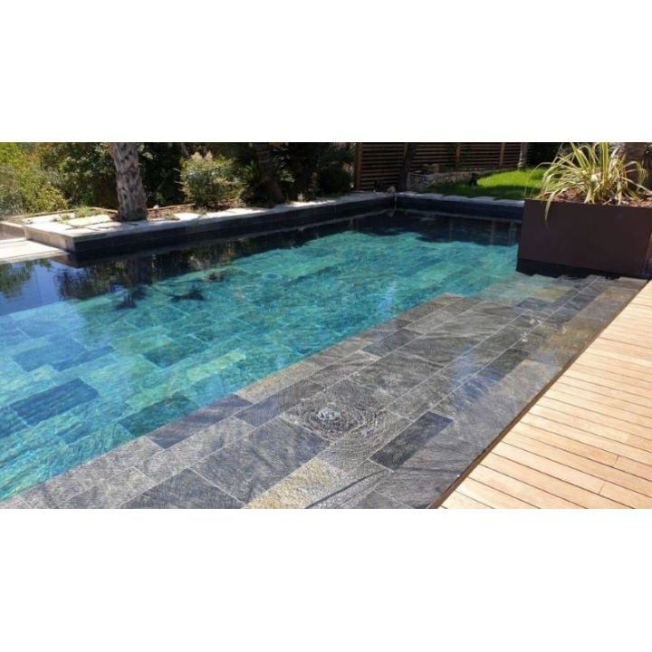 Dalle de piscine en pierre de Bali : 15 X 15 X 1 CM - Distripool