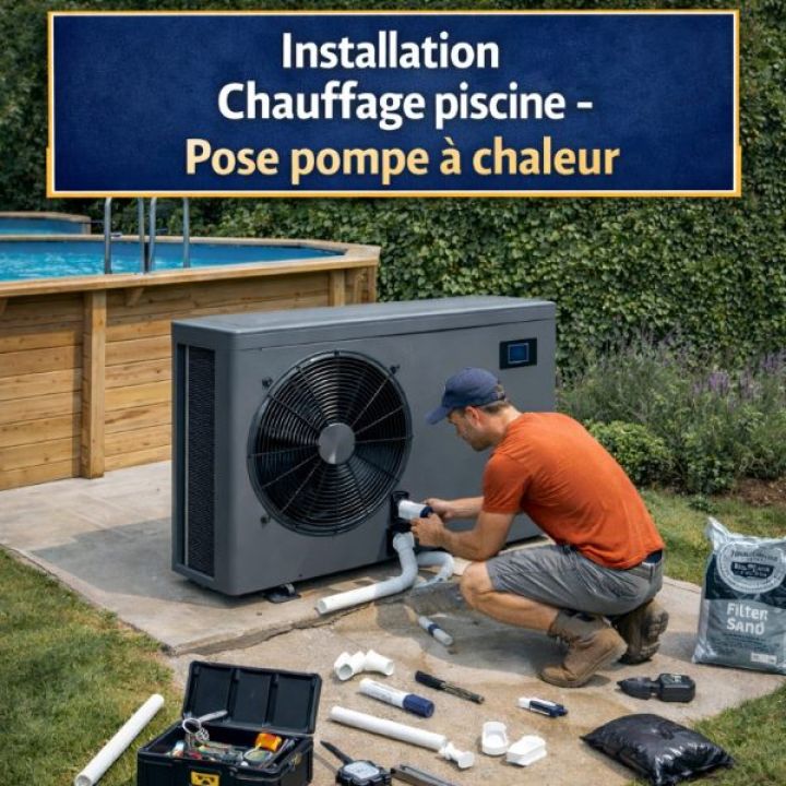 Installation pompe &agrave; chaleur piscine  - 34 - Montpellier  - Distripool