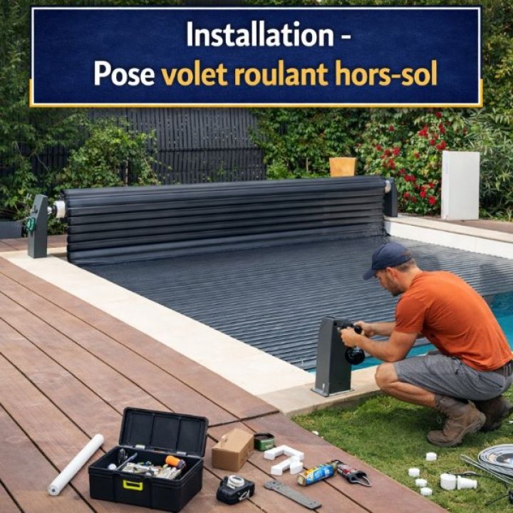  Installation volet piscine hors sol  - 34 - Montpellier  - Distripool