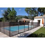 Cl&ocirc;ture piscine FILET BEETHOVEN noir + poteaux noirs 