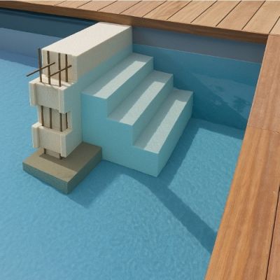  	Forfait escalier bloc Polystyrène avec marches en bloc