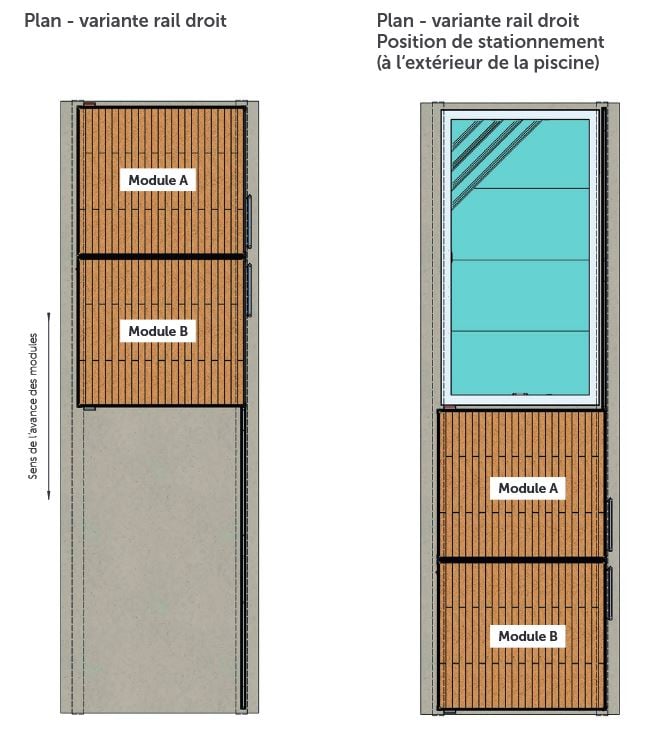 installation variante 2 rail droit