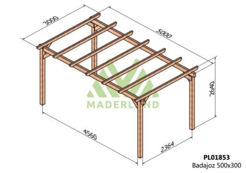 dimensions carport BADJOZ 500 x 300 cm