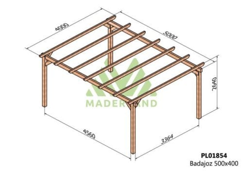 dimensions carport BADJOZ 500 x 400 cm