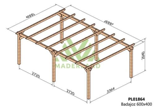 dimensions carport BADJOZ 600 x 400 cm