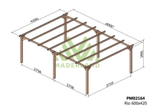 dimensions carport RIO 600 x 420 cm