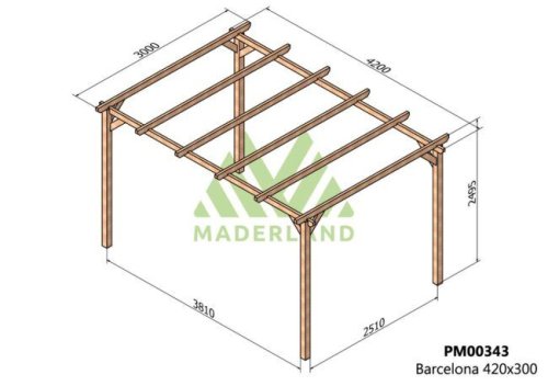 pergola_Barcelona-en bois massif 420 x 300 cm