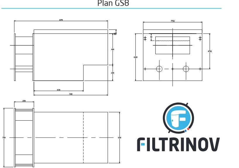 dimensions mur filtrant GS8