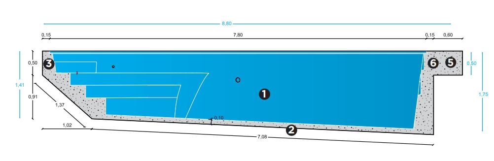 piscine coque pompei 2 terrassement coupe