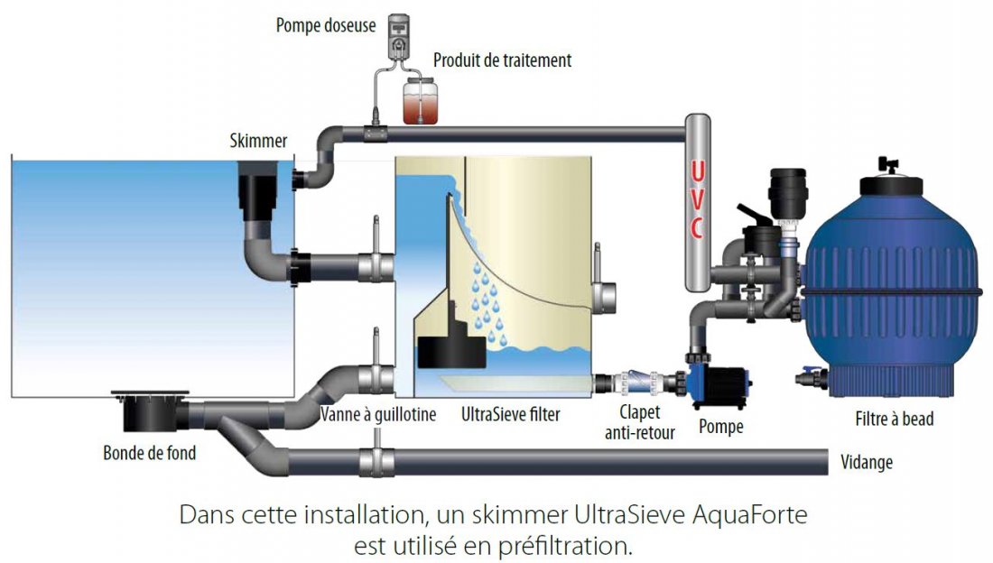 schema filtration piscine naturelle type CLAIRE