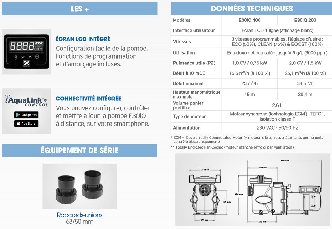 fiche-technique-pompe-zodiac-e30iq-vitesse variable