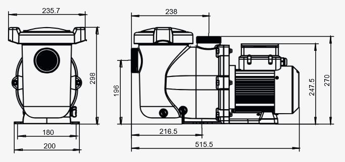 dimensions pompe variable ONDULINE