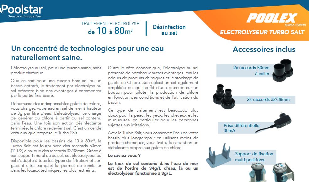 electrolyseur fiche technique TURBOSALT V3