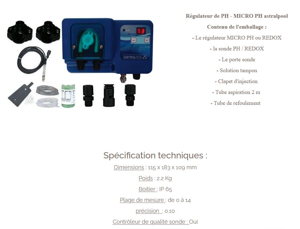 fiche technique regulateur de PH