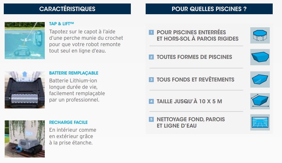 fiche technique 1 robot zodiac sans fil RF 4200 IQ