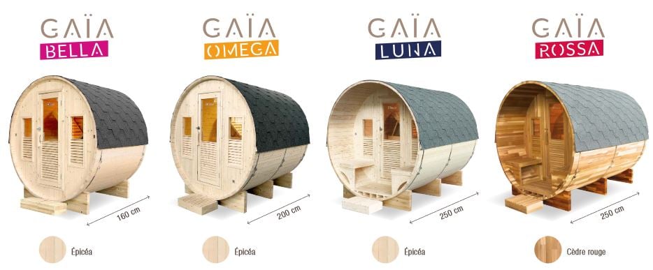 collection sauna GAIA tonneau rond