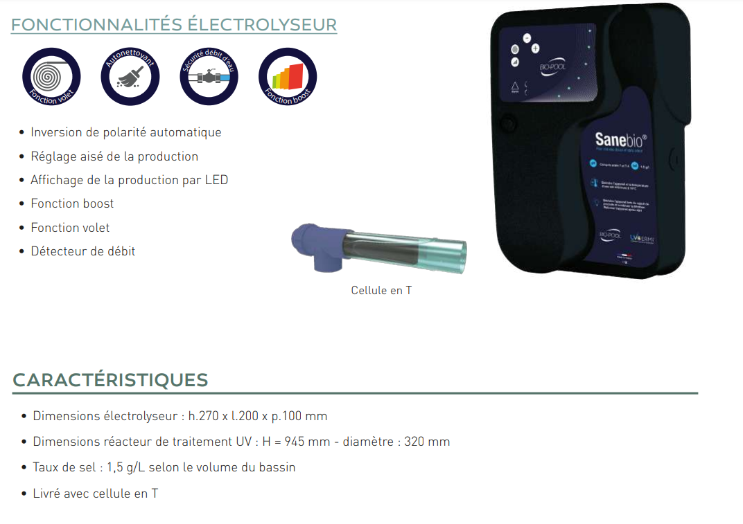 sanibio fiche technique electrolyseur