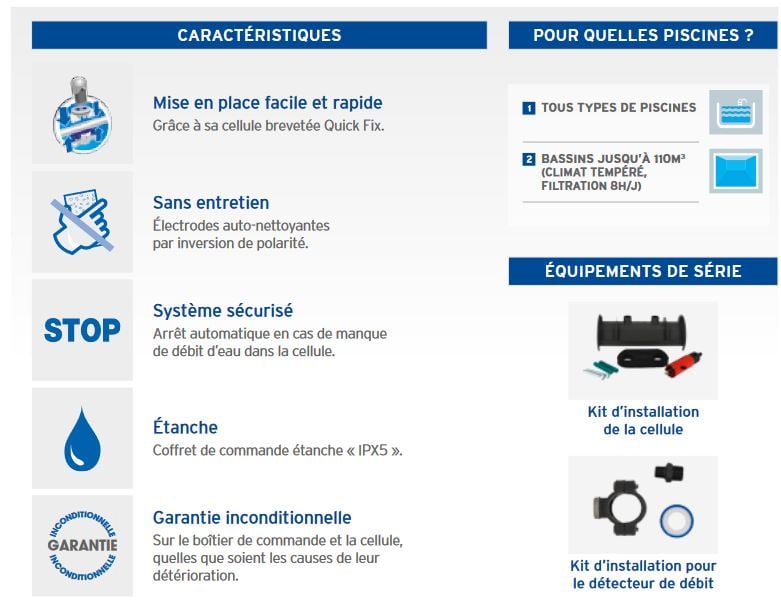 fiche techniquer electrolyseur piscine EI EXPERT 40 m3 - 1